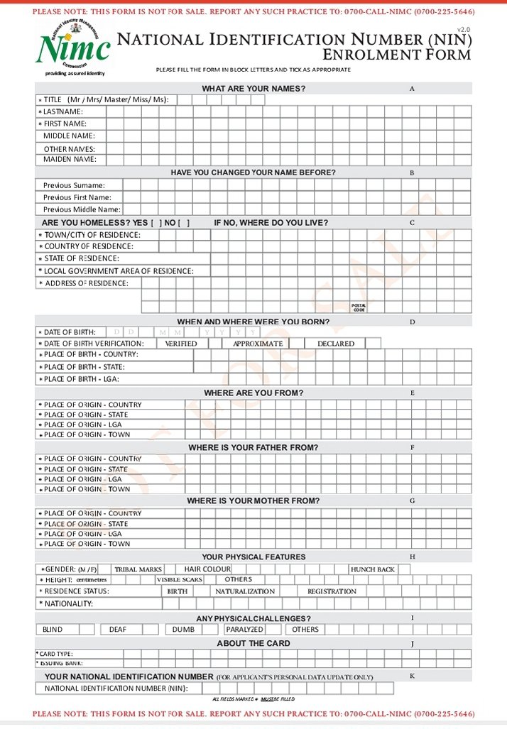 Nimc On Twitter Dear Applicants Kindly Download The Enrolment Form Fill And Take It To Any Of Our Centers To Be Enrolled Into The National Identity Database And Be Issued The National