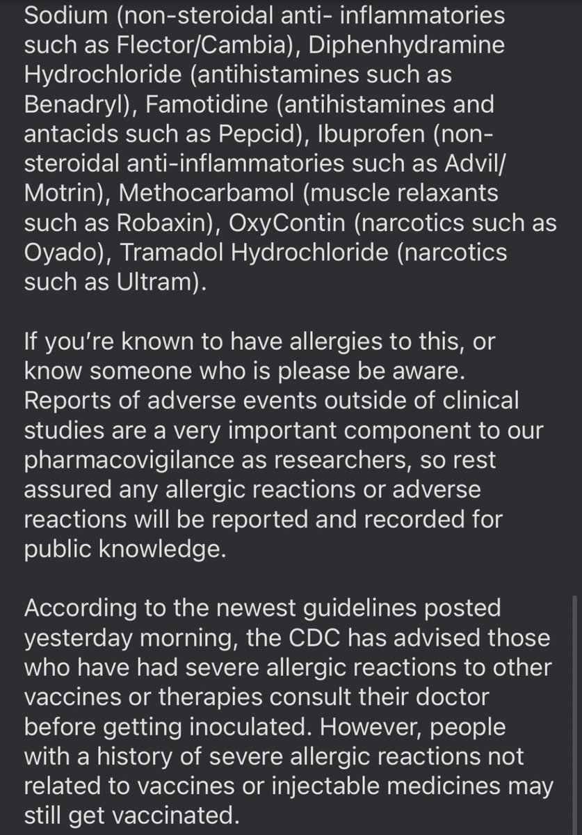 The CDC issued new guidance yesterday addressing the allergic reactions to Coronavirus vaccines.If you have read my posts, you might remember I mentioned Polyethylene Glycol. This commonly used ingredient is most likely the reason behind them.Please read and share. 