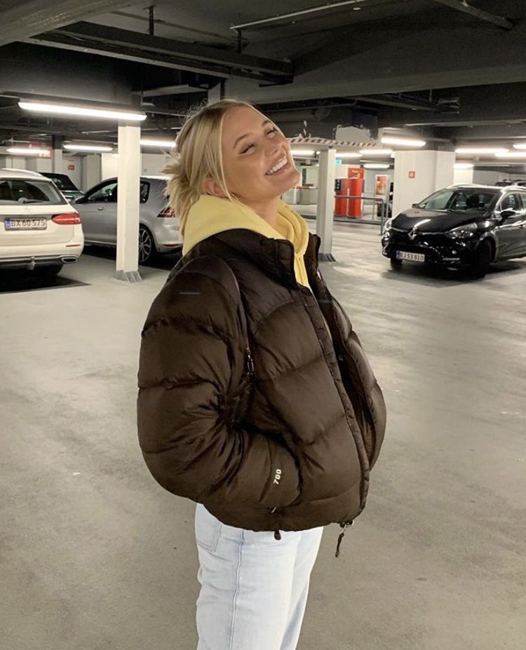 brown coat the north face