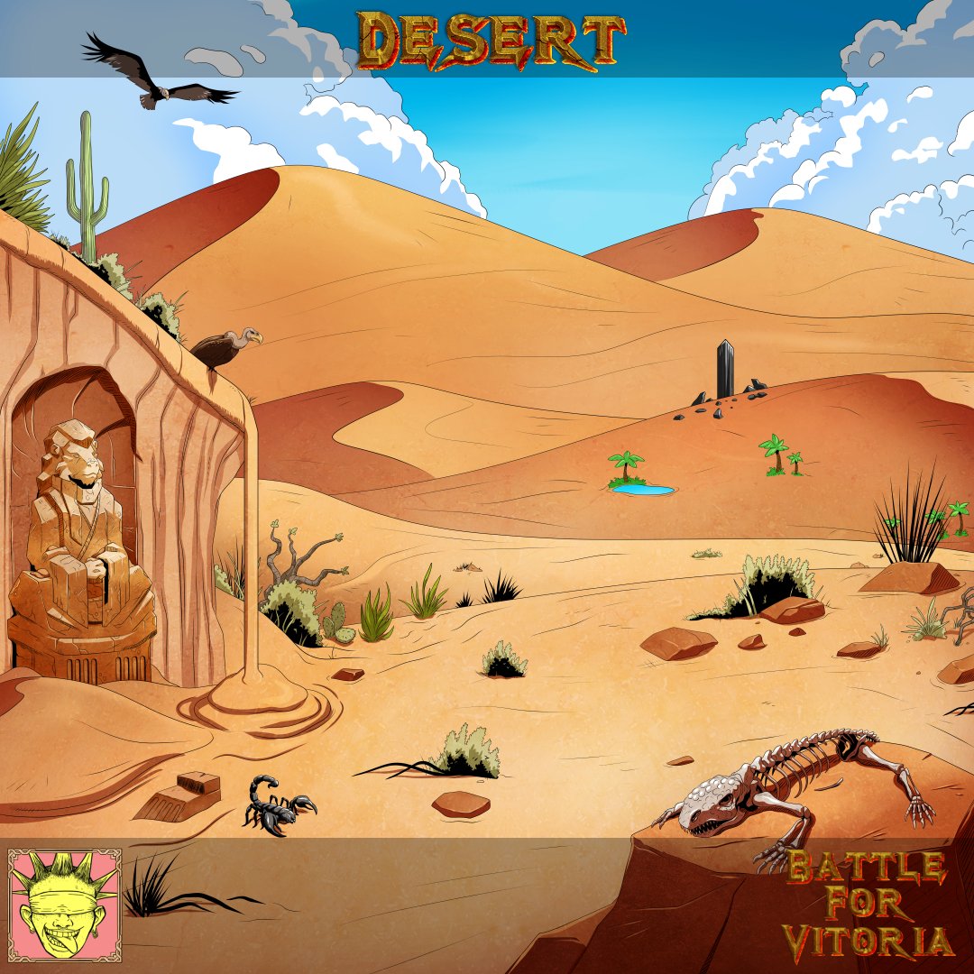 PunkThisStudios's tweet photo. #Desert #terrain is devoid of mana, suppresses #magic and ice, has intense heat, and a vindictive #Desiccated #Vishap that spreads this dry environment.

Art by @evangauntt

https://t.co/q8jay0o1T7 - A #competitive #tabletop #wargame

#strategy #wargaming #gamedev #boardgames https://t.co/d1lt251DoJ
