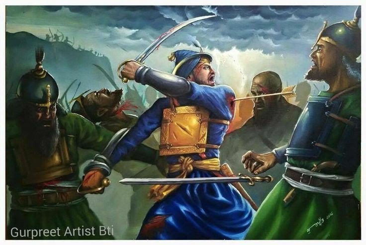 During the night 20th December leading up the morning of 21st December, Guru Ji and his Sikhs were attacked by the Mughal army at the river Sarsa, at a distance of about 25 kilometres from Anandpur Sahib. (13/19)