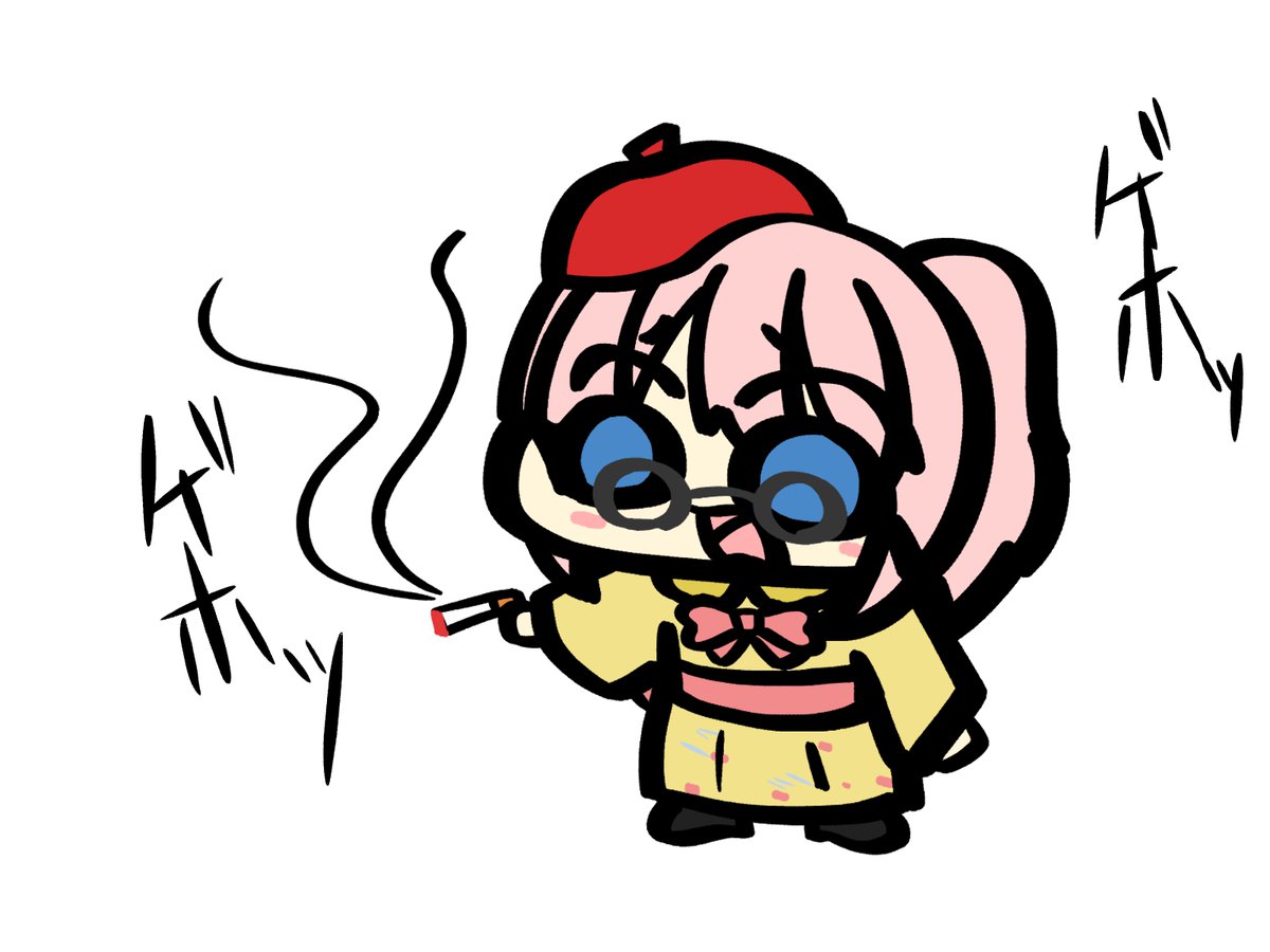 風邪気味でもタバコは吸う美岐さんさんのイラストです 美岐さんのわたしいろ ちゃぷりーぬのイラスト