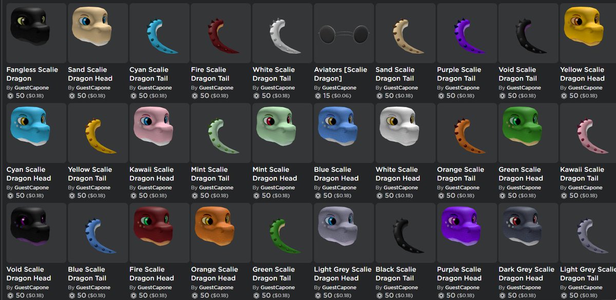 Guest Capone On Twitter Closest I Got To Them Right Now Are The Scalie Dragon Heads Https T Co Eztpzitetf - roblox dragon head