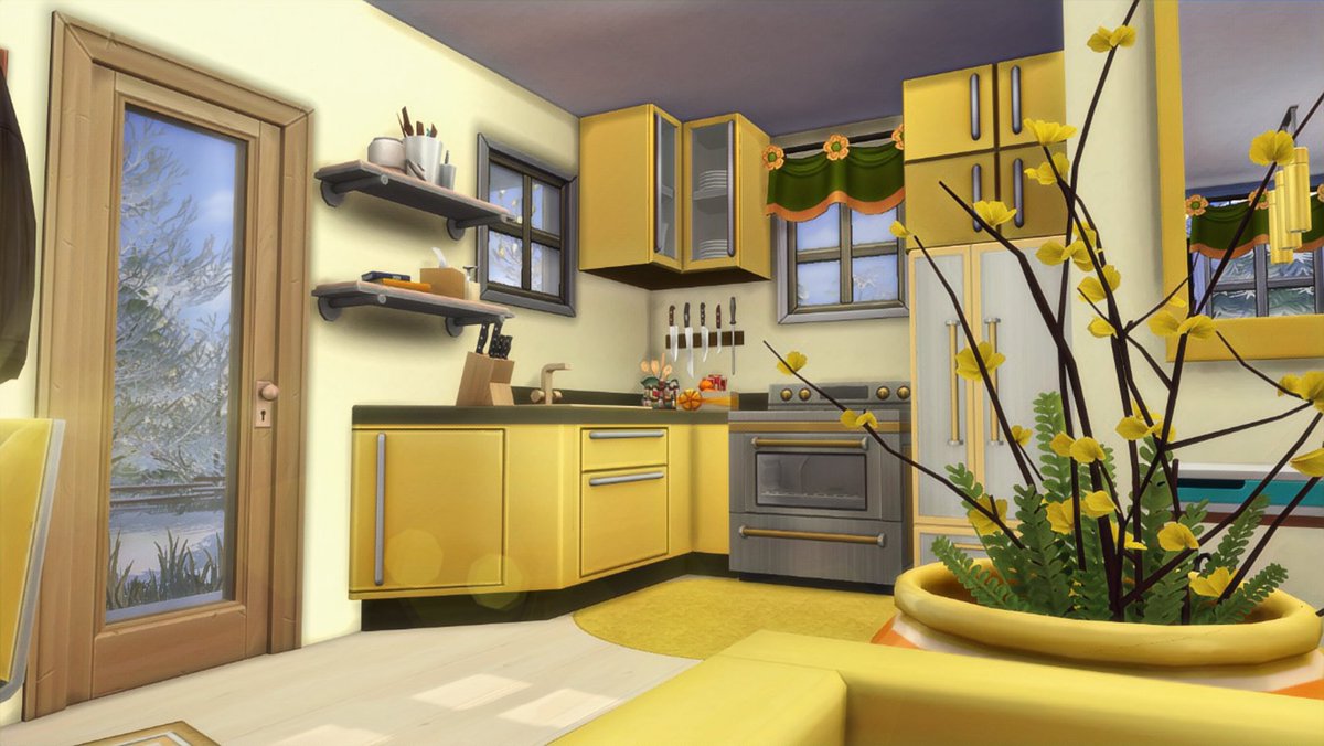 simsdalla's tweet photo. I wanted to show you some more pics of my tiny yellow house 💛 I used only the basegame and the pack 'tiny living' 😃 #simsgallery #showusyourbuilds #simsbuilds #somesimlishbuild #somesimlishdecor #simslife #simslover #gaming #simming #playwithlife #sims #thesims4 #thesims #ts4 https://t.co/B0YYuIWMiy