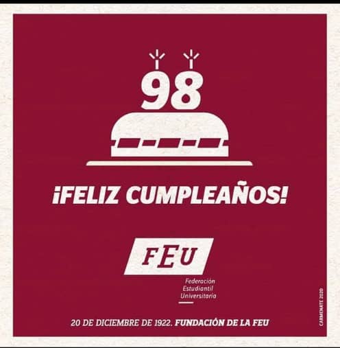 🎉 Felices 98 @feu_cuba ❗ #MiCasaUCf orgullosa de sus estudiantes! #RumboAl100FEU #SomosFEU #SomosUCf