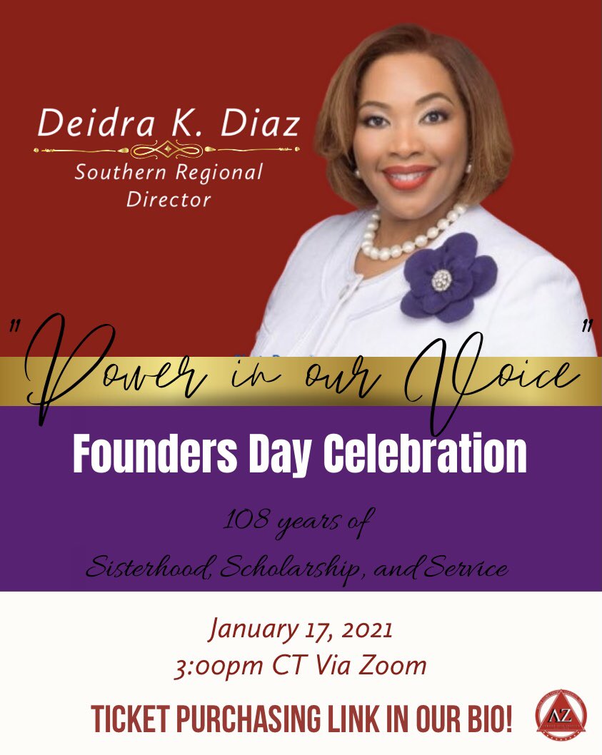 LZDivas's tweet photo. Welcoming in all things new along  with our Southern Regional Director, @deidrakdiaz, we invite you to reflect with us  as we celebrate 108 years of Sisterhood, Scholarship, and Service! ✨🎉Hope to see you there! Ticket purchasing link is in our bio! https://t.co/JHbzf4qzSp