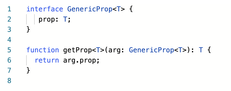 Generic - types in TS can include placeholders where specifying that part is deferred. This also allows the type to be reused in slightly different situations. Other languages like ‘go’ did not include support for generics but have since changed direction. https://www.typescriptlang.org/play?#code/JYOwLgpgTgZghgYwgAgOIRNYCAKUD2ADgDwAqAfMgN4CwAUMo4QYQFzKkDc9AvvfTACuIBGGD4QyAOYQweImXIAKOFCnt0mKNnkkKASnalq9RlFmCok1VIB0zItzp86QA