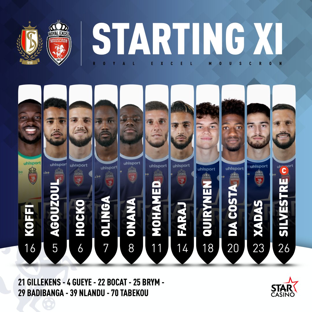 ExcelMouscron's tweet photo. 🔥 𝙎𝙏𝘼𝙍𝙏𝙄𝙉𝙂 𝙓𝙄: #STAREM 🔥

⌚️ Kick-off ➡️ 18:15

𝙇'𝙀𝙓𝘾𝙀𝙇, 𝙘'𝙚𝙨𝙩 𝙑𝙊𝙐𝙎 ! 🔴⚪️ https://t.co/Ij3YNX9F6I