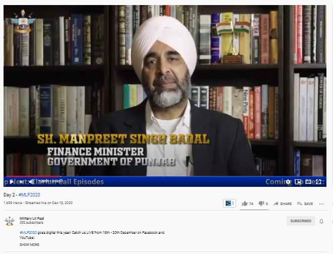 Ojaswwee's tweet photo. Watch the #MilitaryLiteratureFestival2020 Promo Film on The @MilitaryLitFest Channel https://t.co/qWDLN8nCjh
Promo Film by @pinakamediawork for @MilitaryLitFest
@vpsbadnore @capt_amarinder @MSBADAL
@PunjabGovtIndia @pinakamediawork
@Ojaswwee #MLF2020 #PromoFilm https://t.co/Yzqh38cpHK