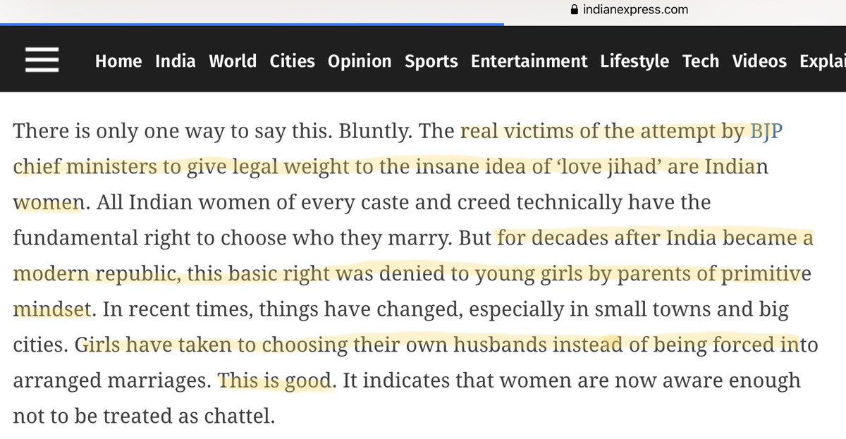 . @tavleen_singh has written a beautiful editorial today against parents of primitive mindset filing cases against the man if their daughter elopes - the inspiration behind my short story.