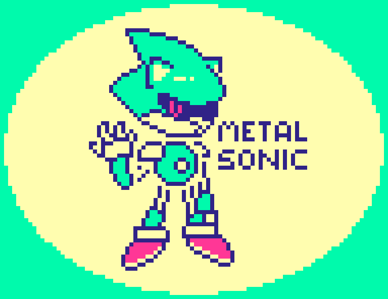 4AleJ1's tweet photo. -"Porque la Cabeza de Metal Sonic esta Flotando?"
-"S I"

(Paleta: #FuzzyFour por P-Tux7)
@Pixel_Dailies #Pixel_Dailies #Iron #SonicTheHedgehog #PixelArt #ドット絵 https://t.co/xoZHPeW39Q