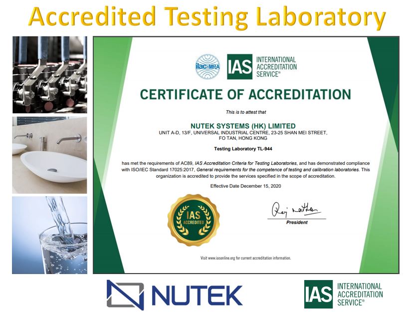 IntlAccredSvc's tweet photo. Congratulations Nutek Systems Limited in Hong Kong for becoming an IAS Accredited Testing Laboratory. Demonstrating compliance with ISO/IEC 17025. https://t.co/HqvDsG93a8  #Nutek #IASAccredited https://t.co/x7BRXXcEKi
