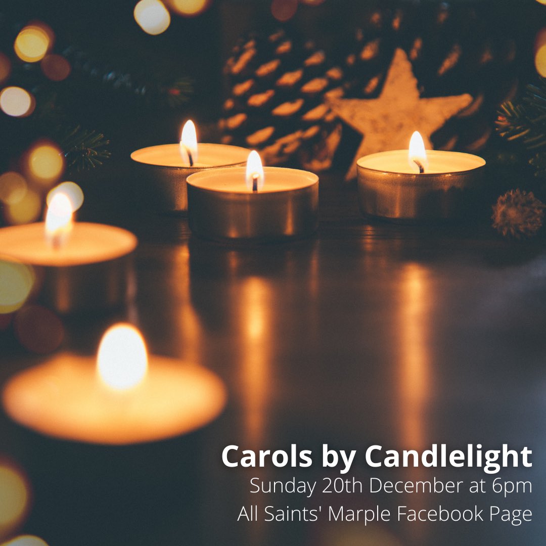 Carols by Candlelight is live tonight at 6pm on the Facebook page.

Get yourself a drink &amp; mince pie and join us for candles, carols and more.

#candlelight #carols #church #community #marple #Christmas #celebrate