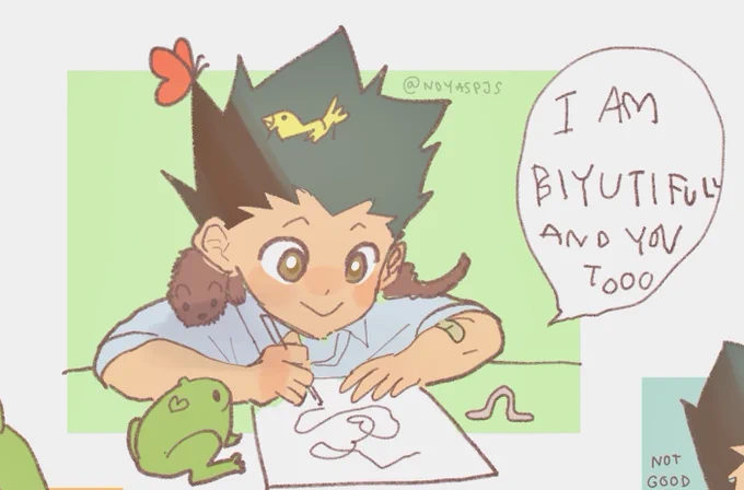 Commission for @m3roem who was so gracious to ask me to draw elementary school kid Gon ? drawing this made me so happy hfjdhdkdndj 