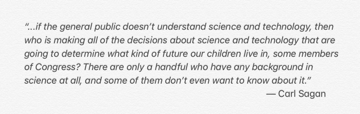 Carl Sagan passed away  #OTD in 1996. In his final interview he left us with two messages that are still relevant today: one emphasizing the importance of a science literate public, the other a warning about how hard it is to extract ourselves when we’ve been conned.