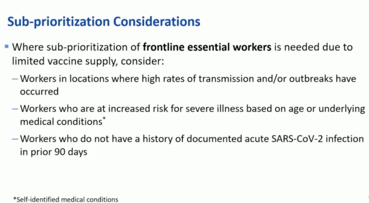 8.  #ACIP says that there may need to be some subprioritization within targeted groups, while vaccine is scarce. Some suggestions of how to do that here.