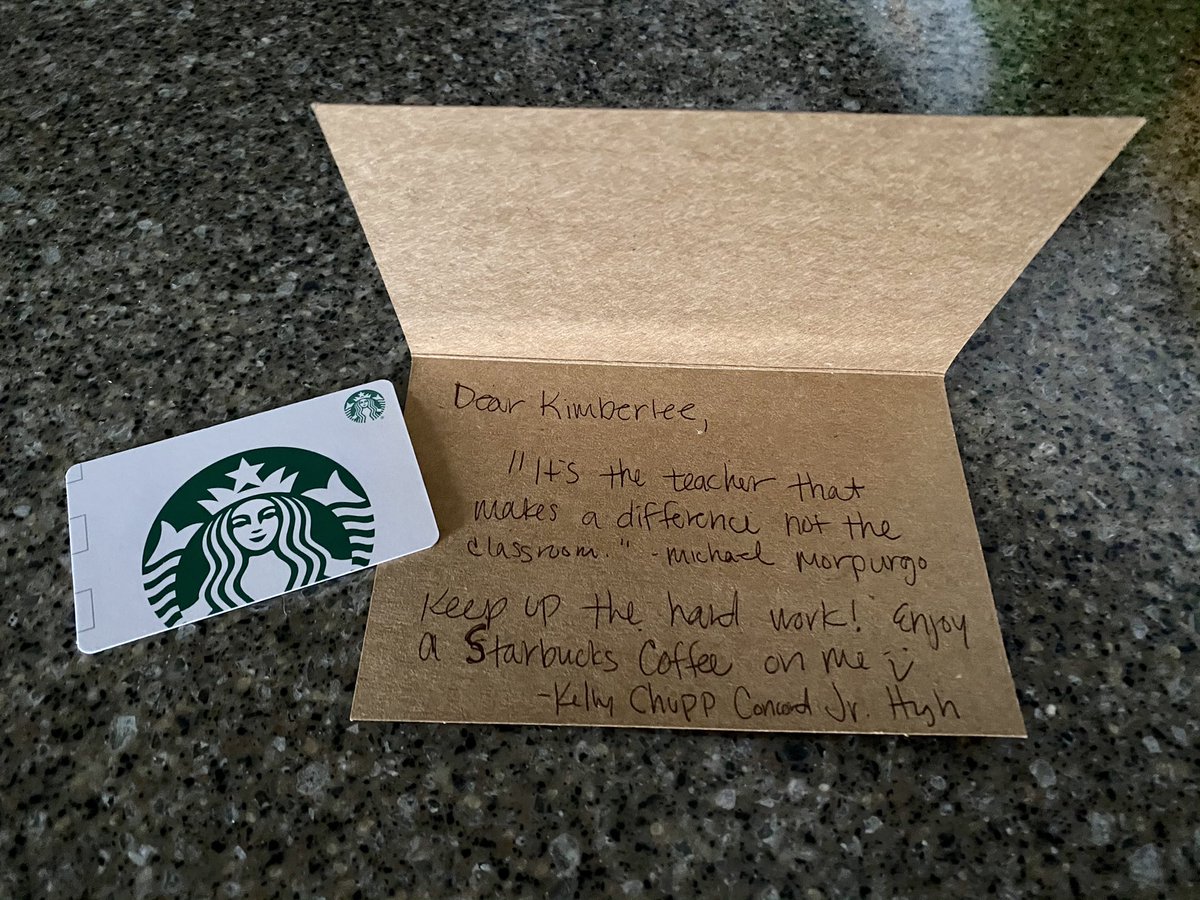 ka_riddle's tweet photo. @ConcordJH Please tell Kelly, “Thank you for the random act of kindness!” Her note and gift made my day! I will definitely be paying it forward. https://t.co/jcWgZvRqyc
