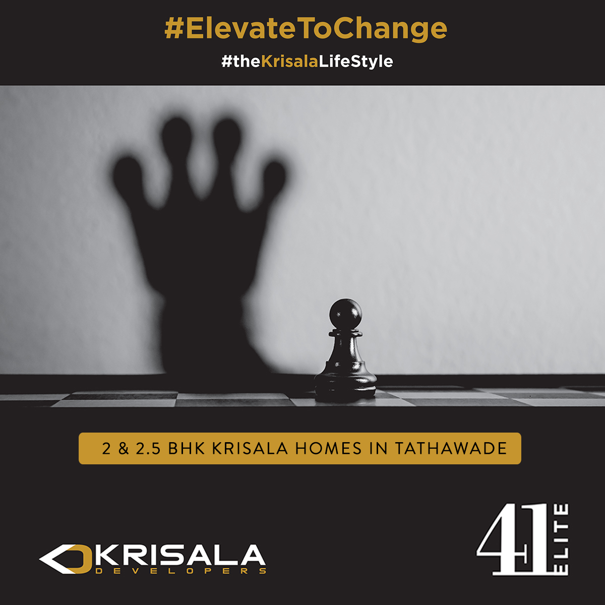 #theKrisalaLifestyle comes back to Tathawade!

The award-winning 41 Elite gives you another chance to #ElevateToKrisala!

For more details, visit: krisala.com/41elite/
