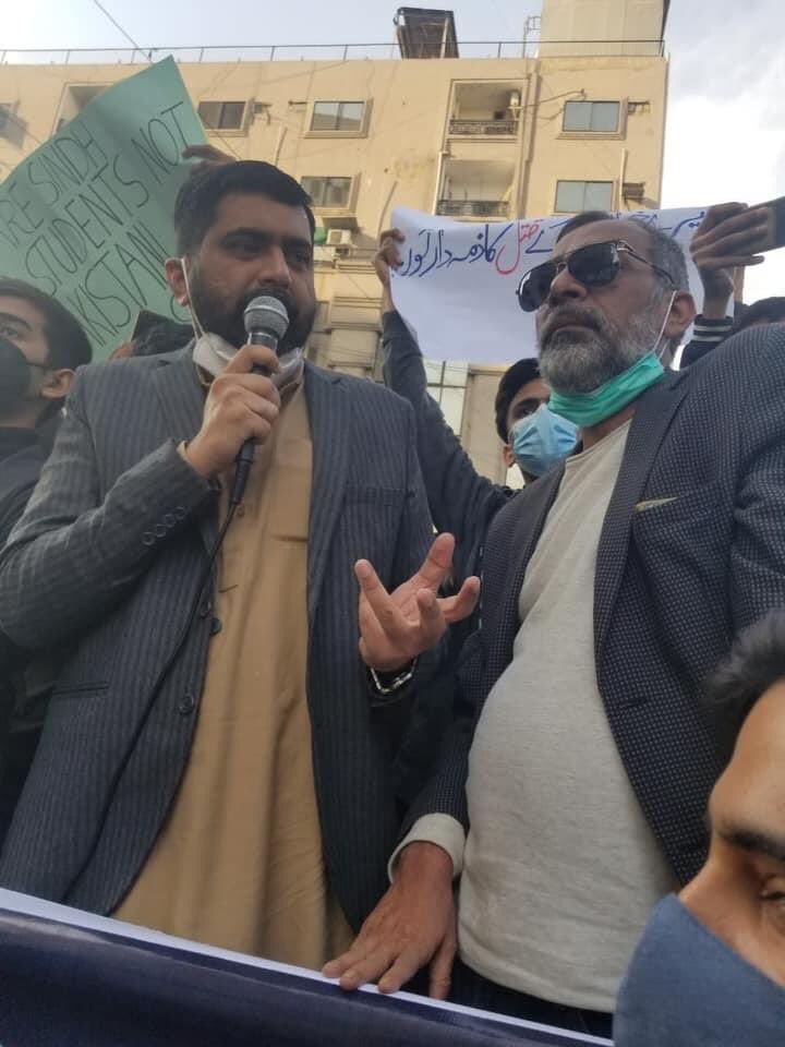 KarachiJamaat's tweet photo. A protest was called by the Medical Students at Press Club against PMC today. MPA - JI @ibn_e_sayed &amp; Public Aid Committe Incharge @AeiAyubi spoke from the protestors. JI is committed to provide justice to the medical students. https://t.co/hBKgamUQP9
