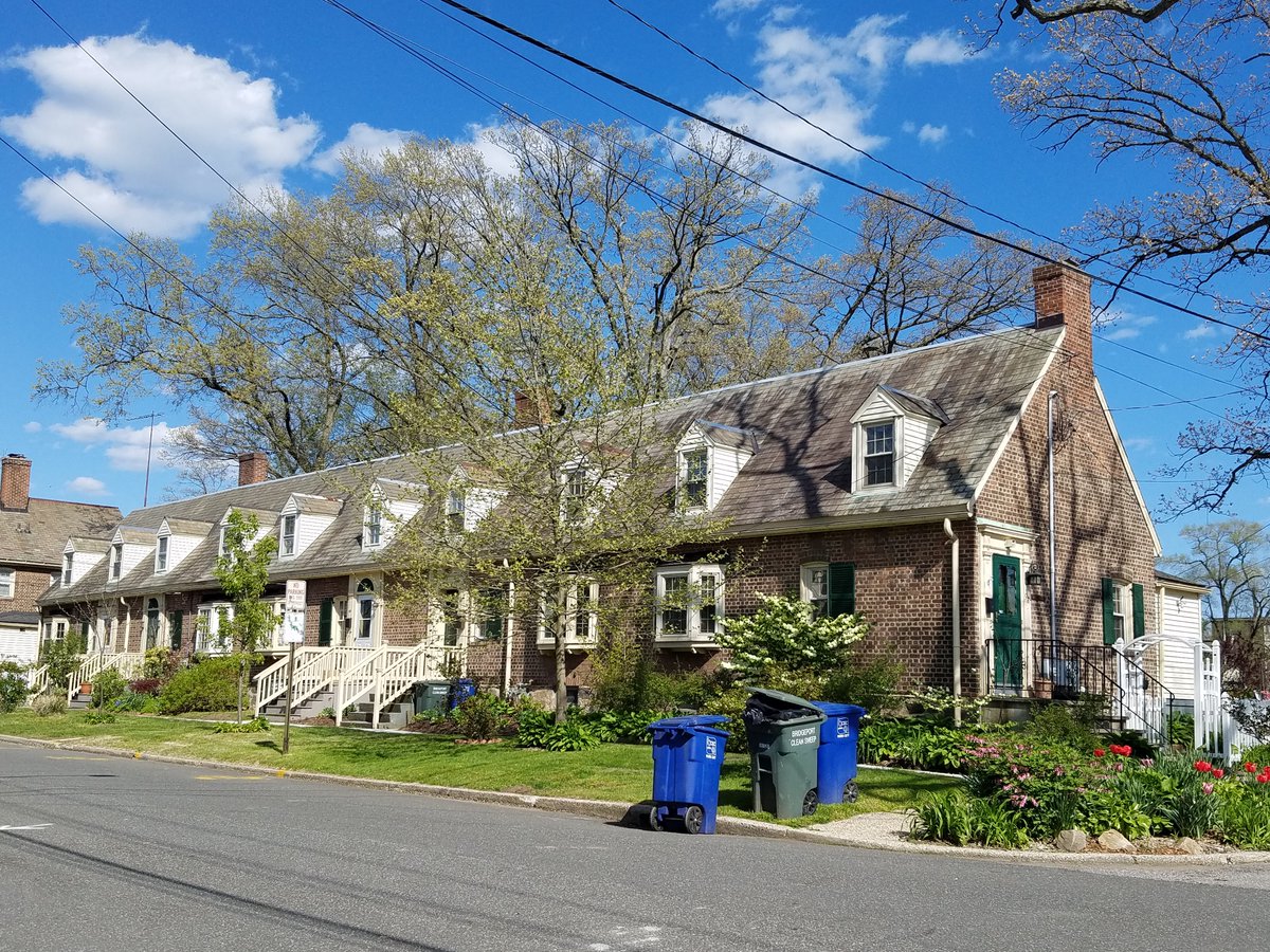 Another row. Note the porches. The roofs were slate and the brick was laid in a bond pattern.