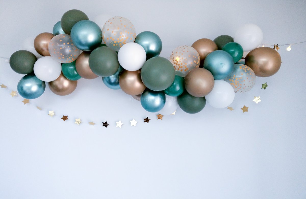 Gold Balloon Garland Blush Arch Eucalyptus Botanical outofmybubble.co.uk/gold-balloon-g…