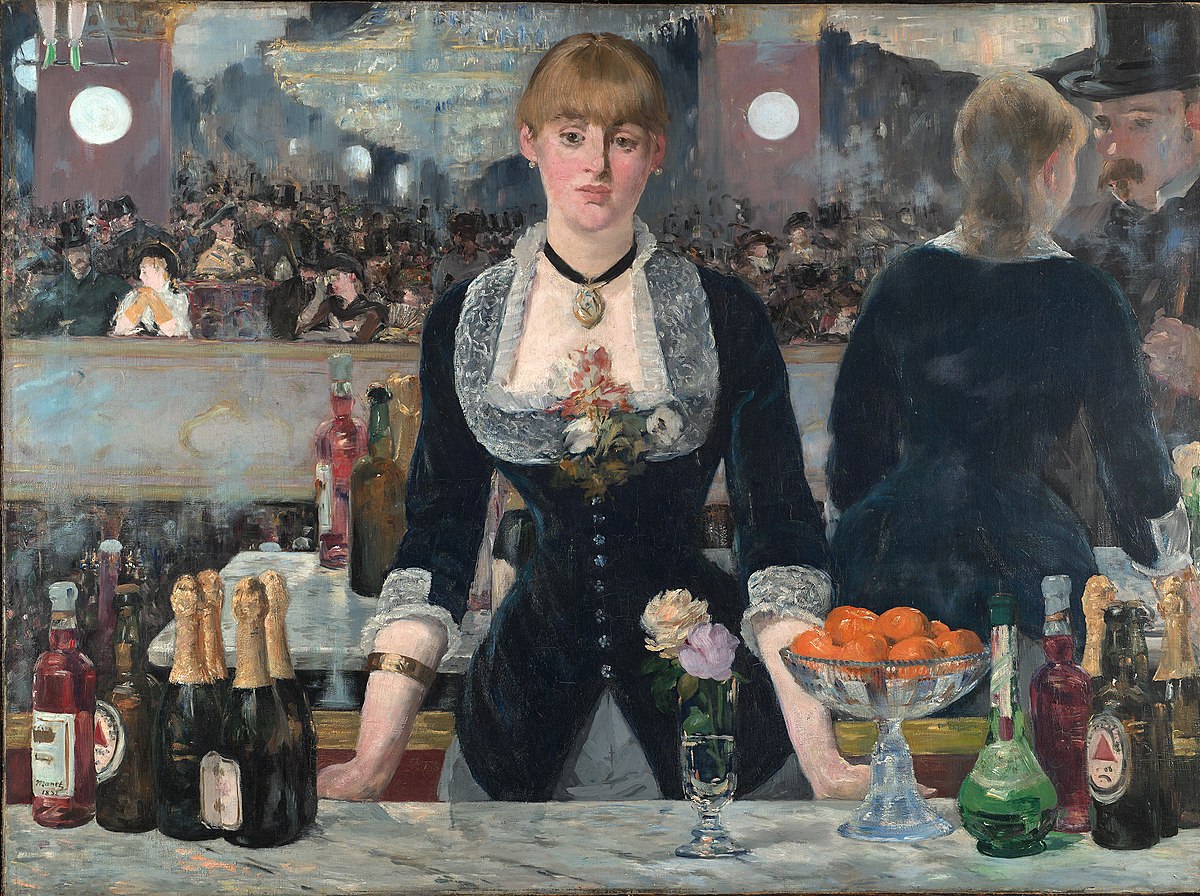 Los expertos en arte (que no yo) dicen que este desánimo general de las clases populares parisinas queda retratado en muchos cuadros impresionistas de la época (Un bar aux Folies Bergère, Manet)