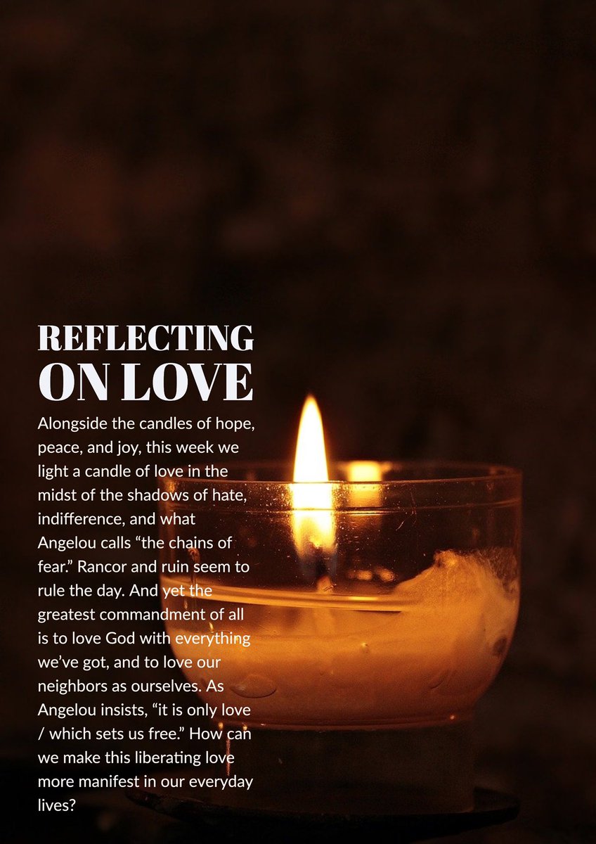 FCCPA's tweet photo. LOVE. For the fourth Sunday of Advent, we're reading Luke 1:39-41 and "Love's Exquisite Freedom" by Maya Angelou and reflecting on ways to bring love to our world. #advent #christmas #love #joy #peace #hope https://t.co/SZMoDMF7Ur