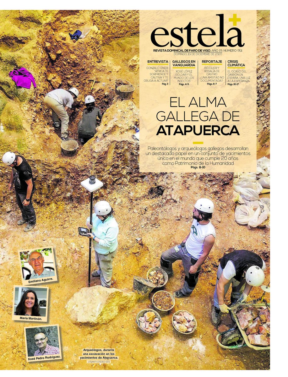 CENIEH's tweet photo. #ICSNews
Precioso reportaje @Farodevigo sobre la presencia gallega en #Atapuerca, en el que no podían faltar la directora del CENIEH @MMartinonT. el coordinador del Programa de Paleobiología @Jmbdecastro, y otros tantos gallegos que trabajan en el #CENIEH https://t.co/i32Lb8ViHx