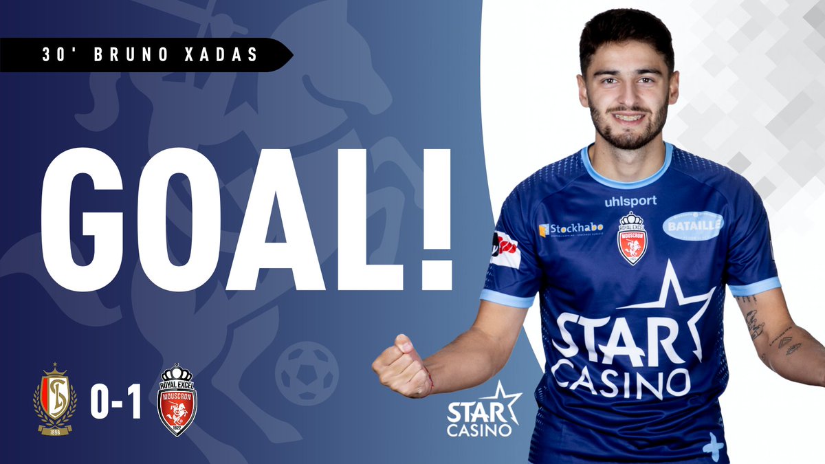 ExcelMouscron's tweet photo. 30’ | 0-1 | #STAREM | BUUUUUUUUUUUUUUUT !!!! Bruno Xadas marque son premier but pour les Hurlus après un magnifique centre de Faraj ! 🤩👏🏼 https://t.co/S3SLjiQeoG