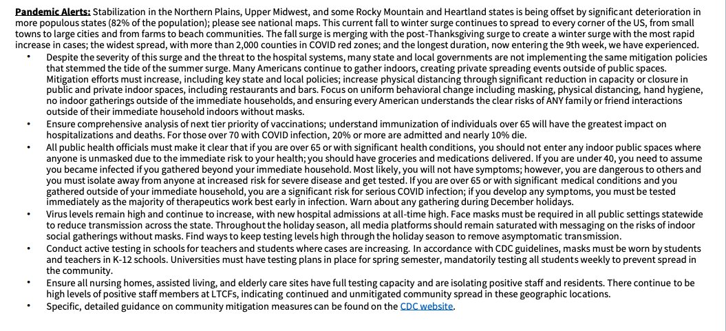 As we await Tennessee  @GovBillLee's 7 p.m.  #COVID19 announcement, here are the recommendations for Tennessee this past week from the White House: "Face masks must be required in all public settings statewide to reduce transmission across the state." 1/