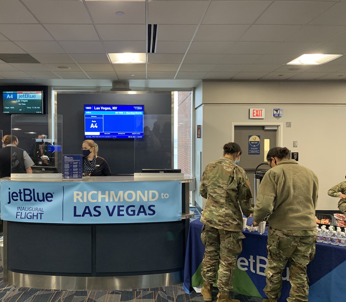 Kelly84Clark's tweet photo. Another First for Richmond International Airport as @Jetblue began first ever direct service to Las Vegas from Richmond.  With the Launch of RIC-LAX on Friday, and RIC-LAS this morning where are you going to go when you’re ready to travel? https://t.co/vG10LiZoSD