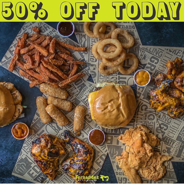 .
😱50% OFF TODAY!
.
🎄This is our last day before Xmas - THANK YOU for your support this year, to show our appreciation we are giving everyone 50% OFF EVERYTHING!

✅Fernandez App 
✅Uber Eats

#fernandezgrillhouse #fancyfernandez #lockdowntakeaway