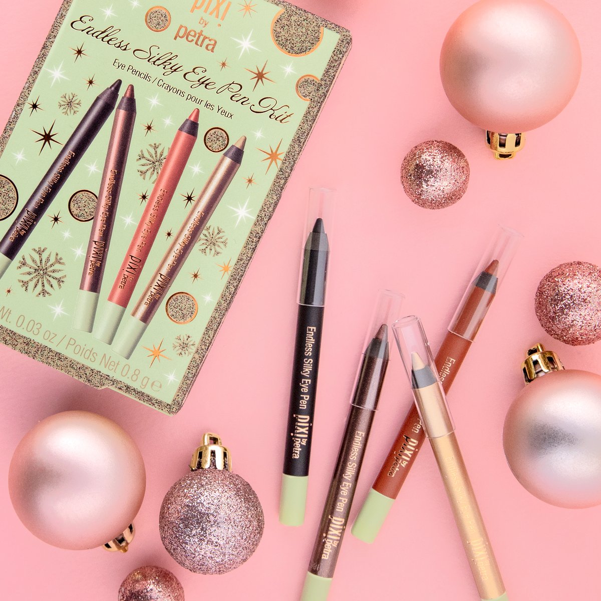PIXIBeauty's tweet photo. โจ #GiftandGlow Giveaway Day 3 โจ Win one of our holiday-edition Endless Silky Eye Pen Kits!
1) Follow us: @PIXIBeauty
2) Like this post
3) Tell us: If you could only use ONE Pixi product (mascara, liner, or eyeshadow) for the rest of your life, which would you choose? https://t.co/ZP5lFgACRe