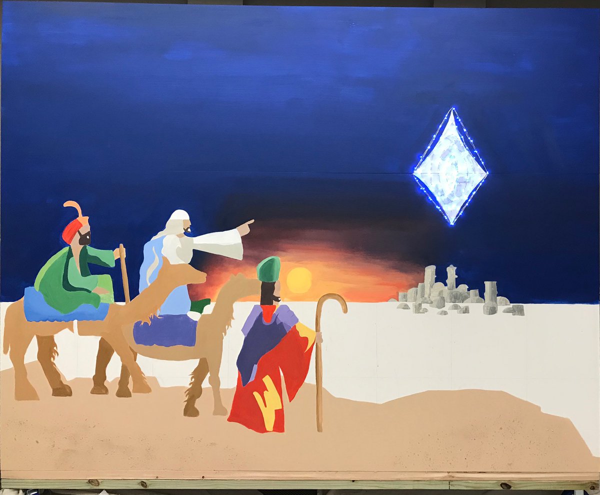 TomLinNow's tweet image. So proud of this girl. Her biggest art piece to date, being displayed in our church’s Drive Thru Nativity Experience. #Advent2020 #ProudDad