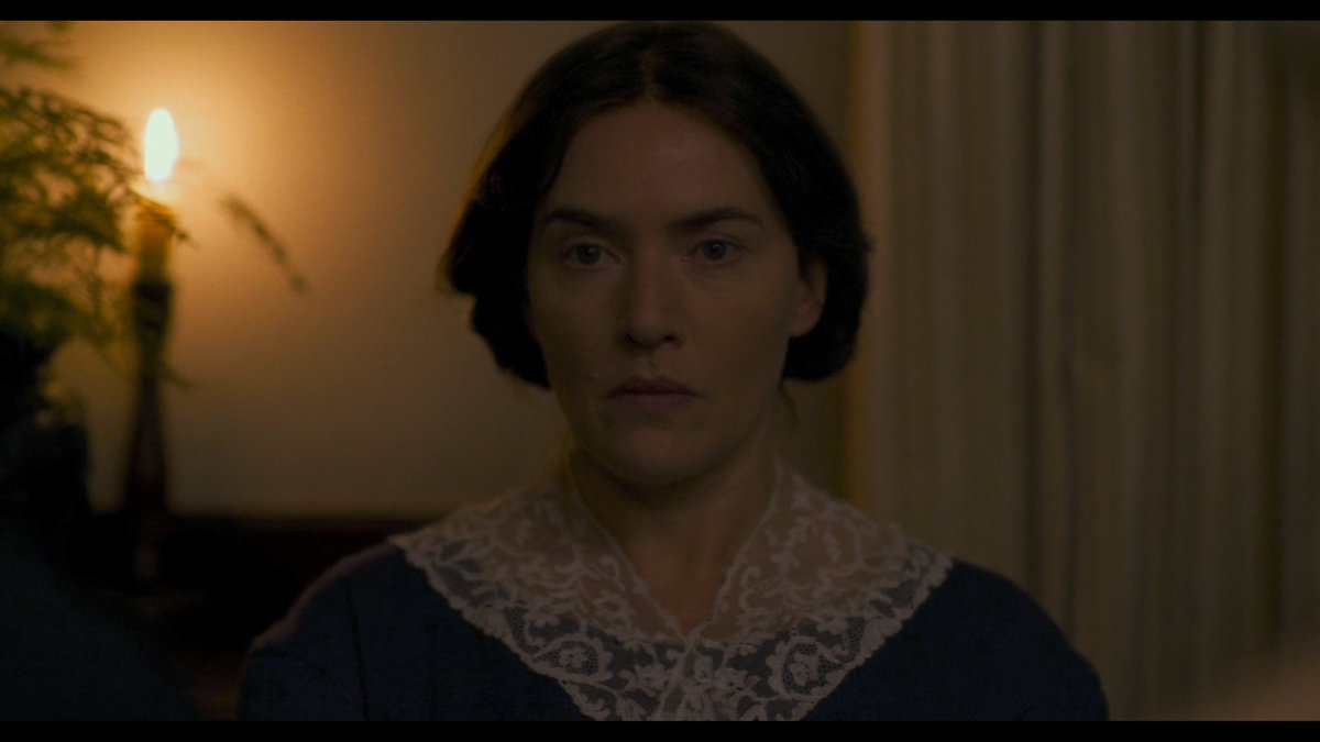 A scene of rising jealousy in  #Ammonite features a 19th century projector.Notably, the scientist's gaze never moves from the object of her envy. The projections of a machine fail to impress her. A body draws in the palaeontologist. Life, in its cruel beauty, is her focus.