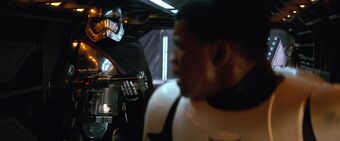 Finn:But they were defeated, thanks to you. You shut down the shields on Starkiller. Why? You are a Captain, my Captain. You act like you're an ally to the First Order, but you're not. You wanted to see them fall... and I know why.Phasma:FN2187 lay down your weapon.
