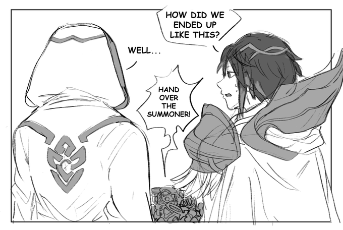 I apologize in advance for always trying to turn everything into comedy (and failing miserably) ? The new Book I wanna change the tiny summoner for his old and vampire version but i fail doing everything serious ? #FEHeroes #FEH #feh推し偶像 