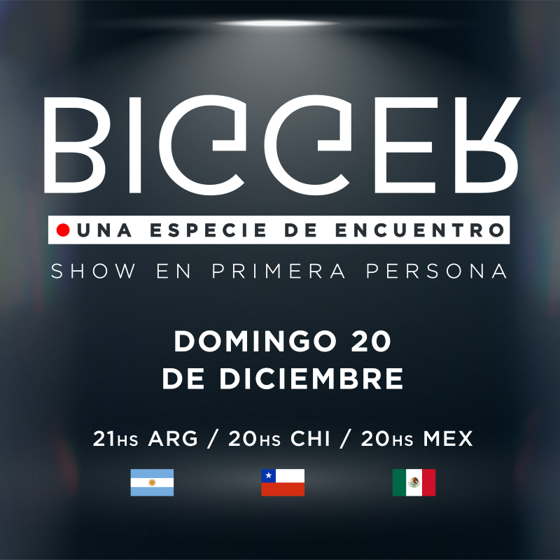 #Online | #Show #Bigger #UnaEspecieDeEncuentro <a href="/BIGGERargentina/">BIGGER</a> 
📅 Domingo 20/12 - 21 hs
🎟️ ow.ly/oNjB50CAOSz
💻Passline - passline.com