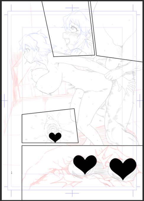 ペン入れ工程こんな感じなんですけど
主線描いた後に描き込んでいくスタイル集中途切れなくていいですね 