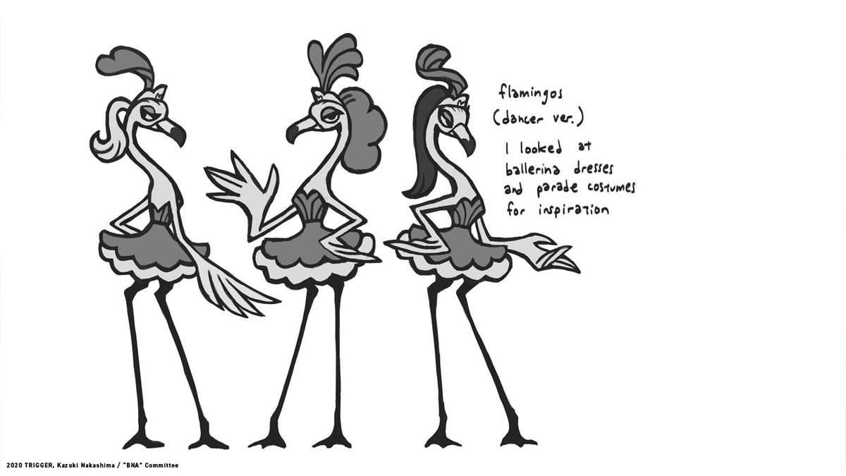 and the flamingos!! they also make an appearance in episode 1 as dancers 