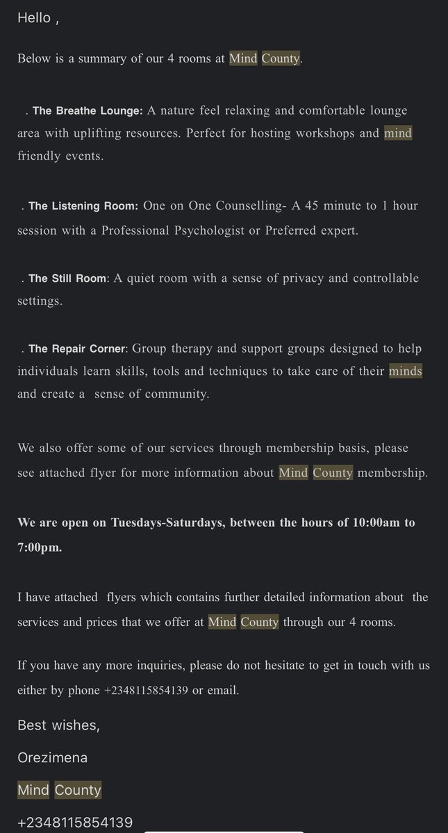 There is  @MindCounty here and on instagram. Attached is all the information you need + rates.