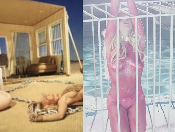 We also got more leaks from the original Make Me... video which show the TRUTH that Britney was actually chained to a house (which fits with the OG music video where she bulldozes it down.)  #FreeBritney