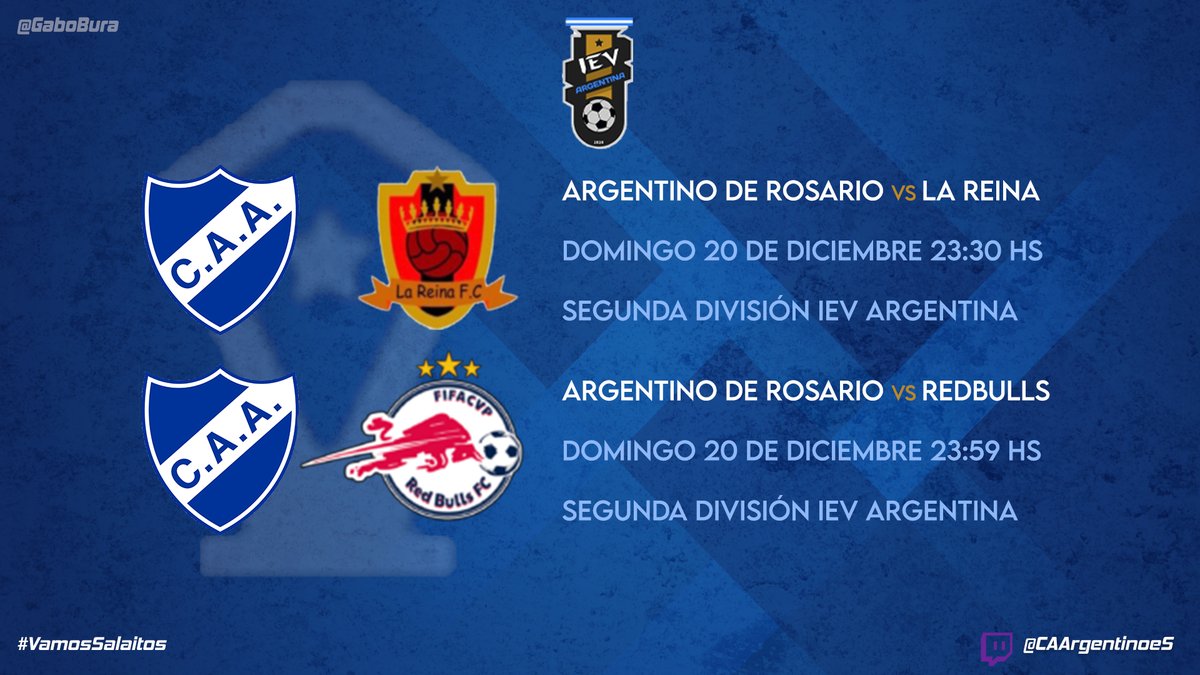 🇦🇷¡ULTIMA JORNADA!

⚽️Jornada difícil, a 4 puntos del puntero el salaito lo enfrenta en lo que será la última fecha del torneo. El equipo quiere ascender y salir campeón, hoy buscará el puntaje ideal para cerrar la #LigaIEVArgentina.

#VamosSalaitos