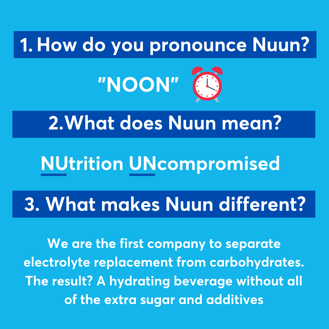 The three most frequently asked questions about Nuun. Are we missing any? 🤔