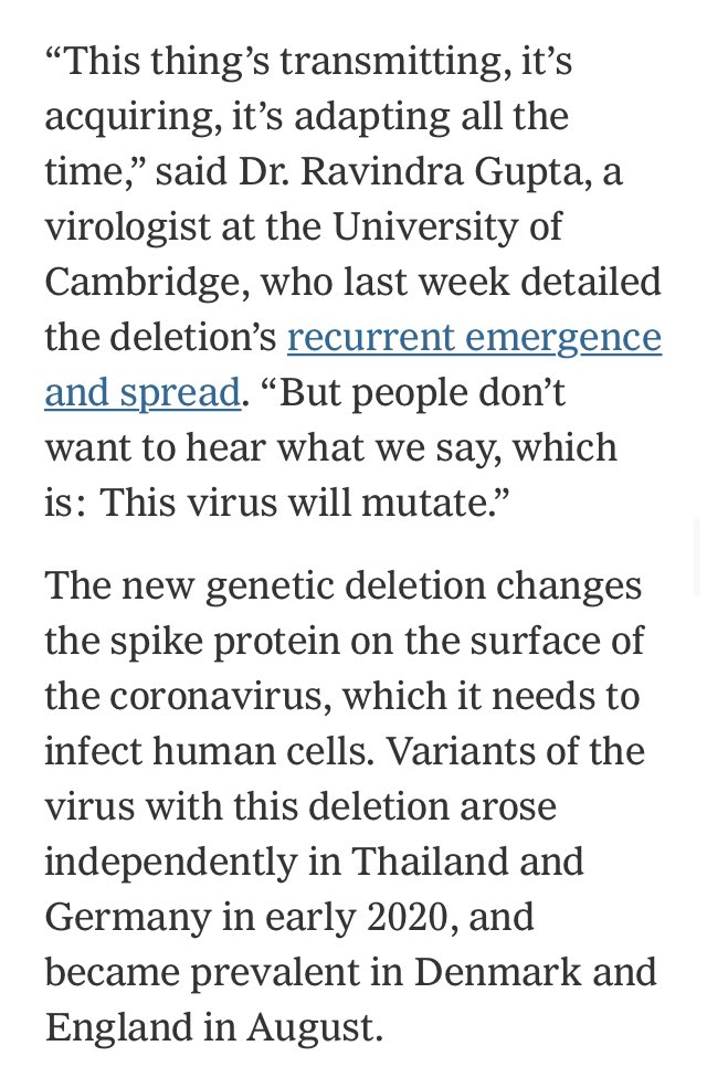 Though this is the not the first mutation of the virus’ spike protein, this one — called a “deletion” — is more significant and may cause complications with the vaccines’ ability to target it effectively.