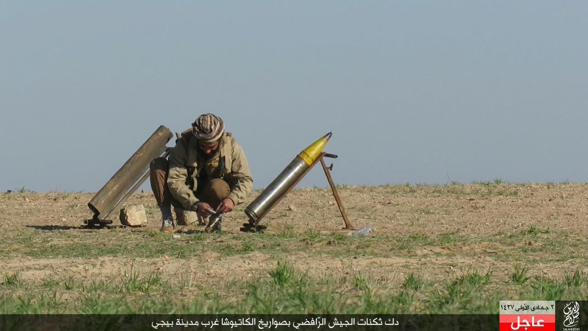 Quoting  @AuroraIntel-Reportedly from tonight's launchers found near Camp Rashid (possibly SW area of Baghdad)-6 x 107mm rockets per each launcher; 2 launchers seen(File images included of 107mm Katyusha rockets for those interested.)
