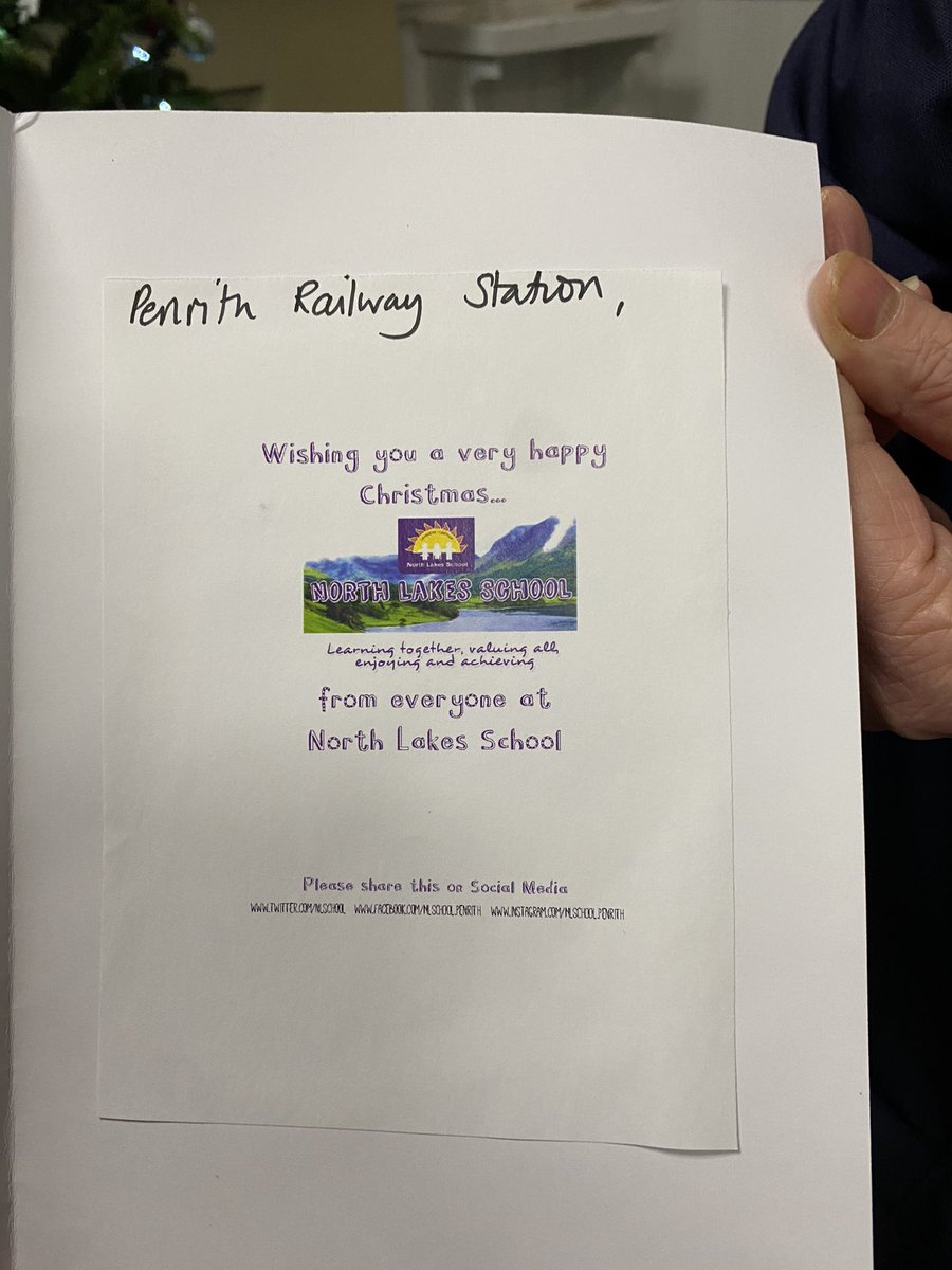 Massive thank you <a href="/NLSCHOOL/">North Lakes School</a> for the cheery Christmas card we have received at <a href="/AvantiWestCoast/">Avanti West Coast</a> Penrith Station 🎅🏻🎄⛄️ #feelingfestive #localcommunity #cumbria #northlakesschool