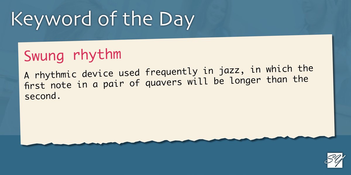 Today's #KeywordOfTheDay is: Swung rhythm! #GCSEMusic #ALevelMusic #Keywords #Revision