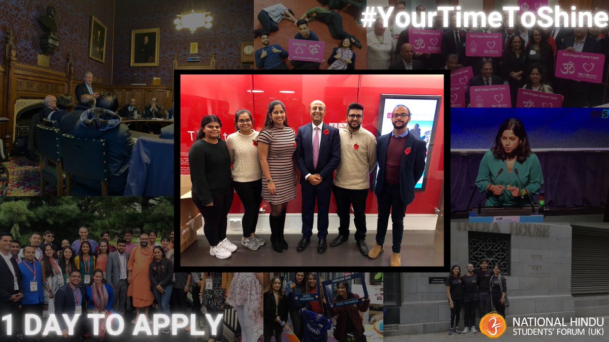 Only 1 day left to apply! 🚨

The LARGEST Hindu student organisation outside of India. 😲
The VOICE of Hindu students in the UK. 🗣📣
The CHANGEMAKERS at universities across the country. 🔦💡 

Are you ready to lead, motivate and inspire?

Visit nhsf.org.uk/join to apply!