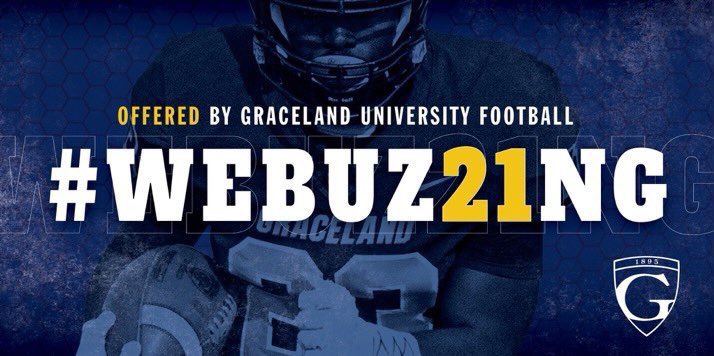 Blessed and honored to receive my third offer from Graceland university 🐝💛@CoachPosateri @Coach_LJ #Webuz21ng